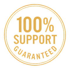 Sello «100% Support Guaranteed» de MemoHoney